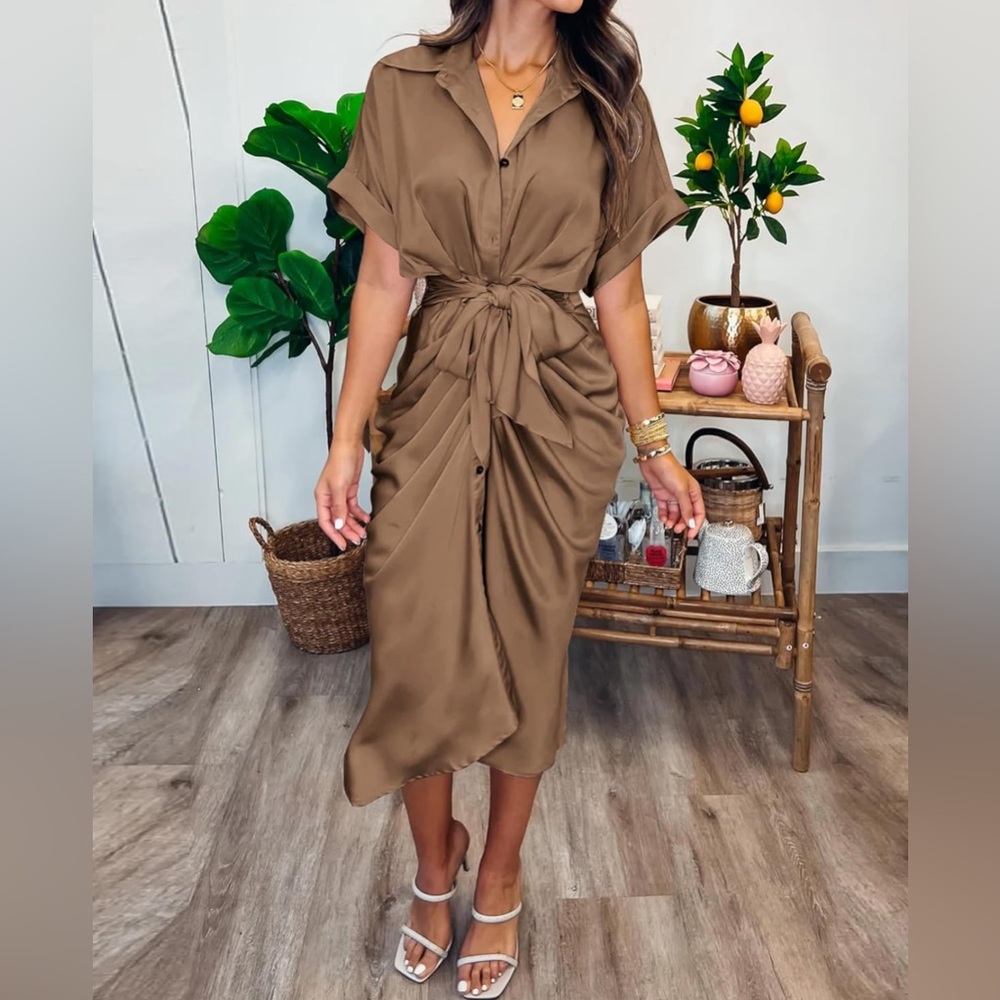 Worn Once | Dark Khaki Dress M